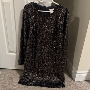 H&M Black Sequin Dress